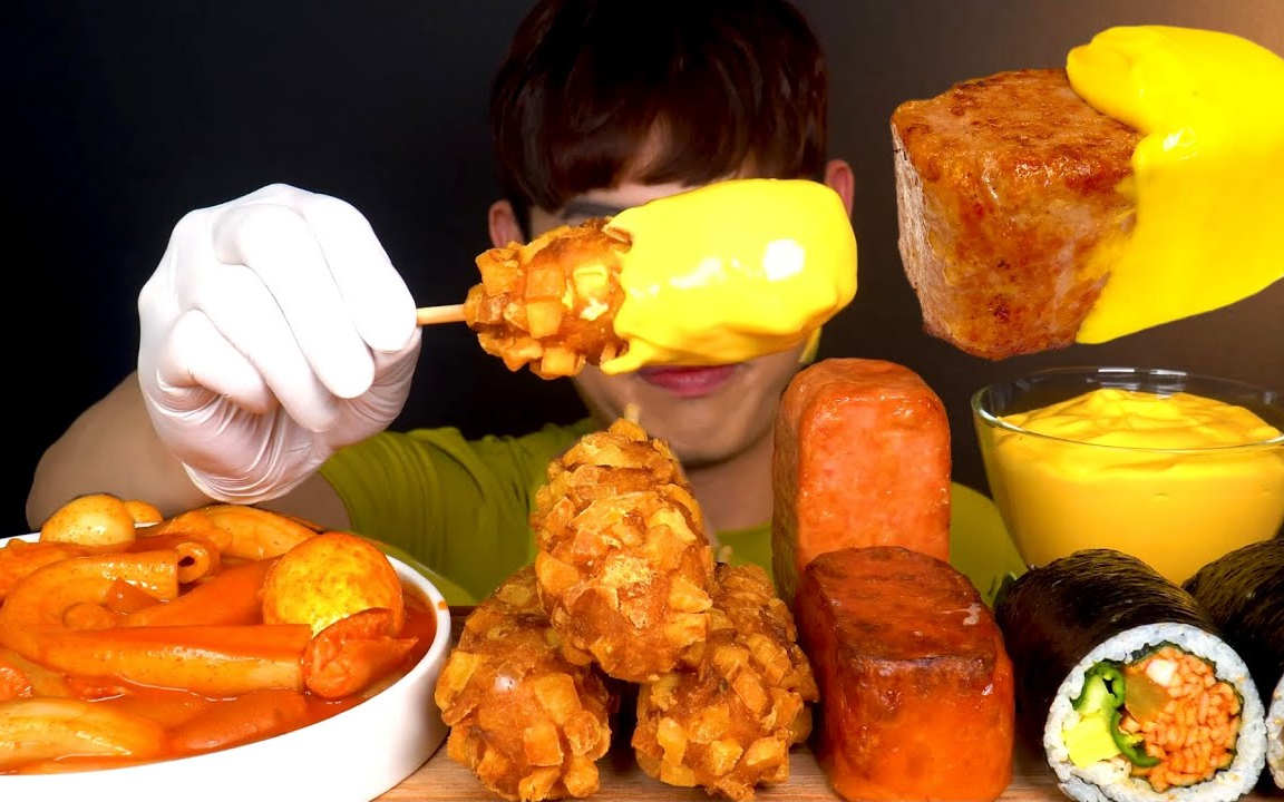 【bonggil】年糕 芝士热狗 吃播咀嚼音_哔哩哔哩_bilibili