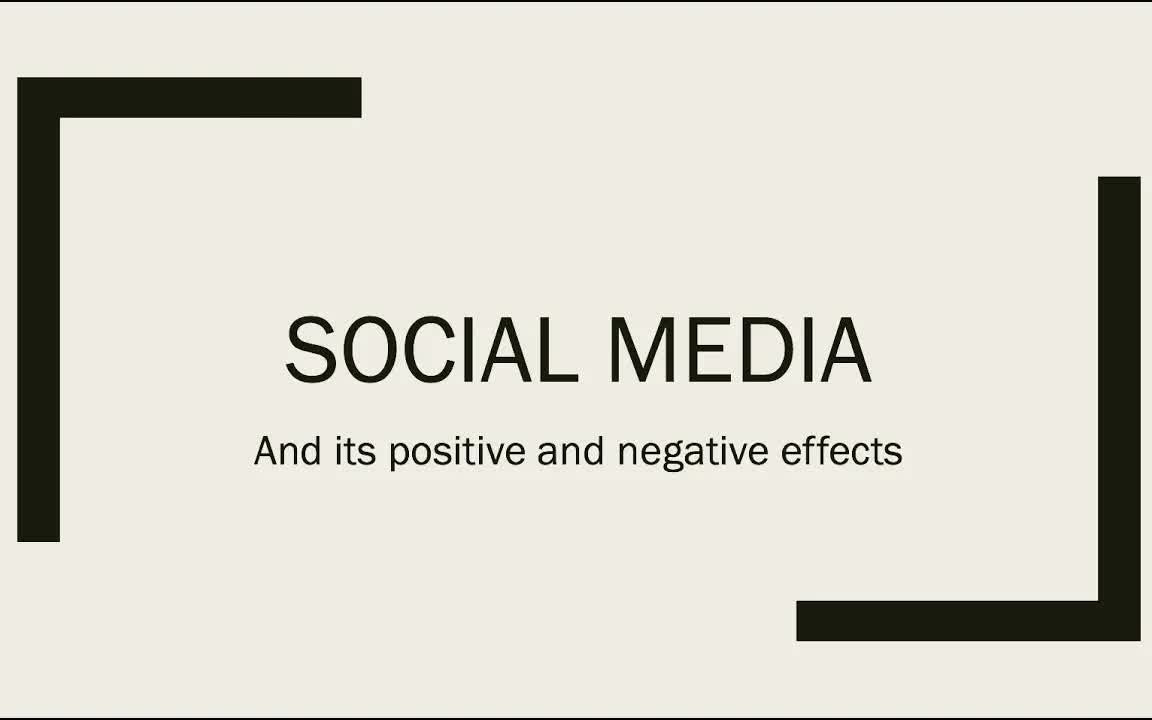 [图]社交媒体的利与弊 The Positive and Negative Effects of Social Media --雅思高频话题精彩视频