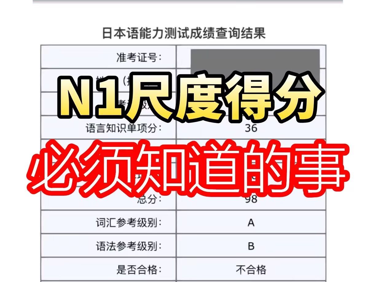 想要高分通过日语N1考试,关于尺度得分,这些内容必须知道!哔哩哔哩bilibili