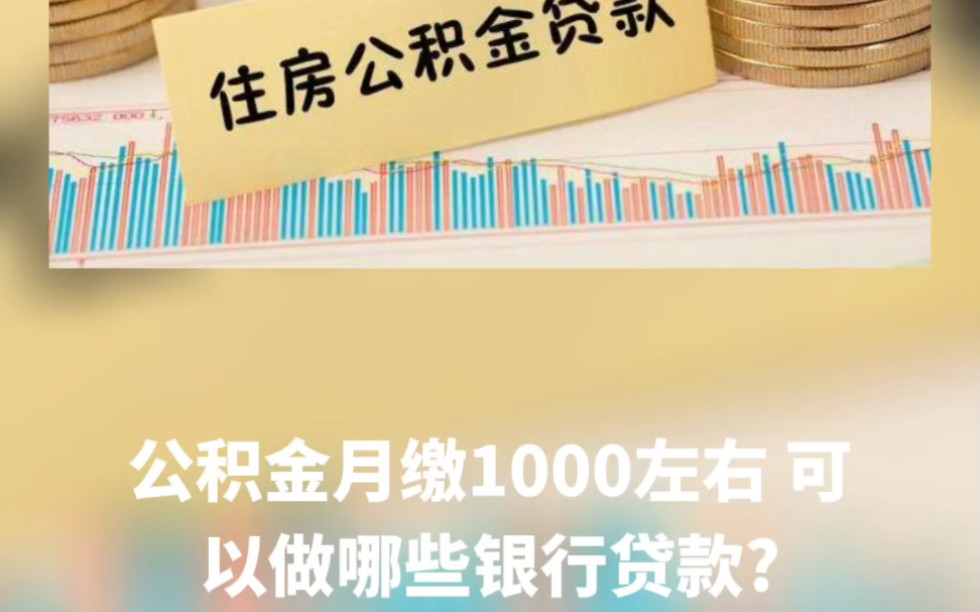 公积金月缴1000左右,可以做哪些银行贷款?哔哩哔哩bilibili