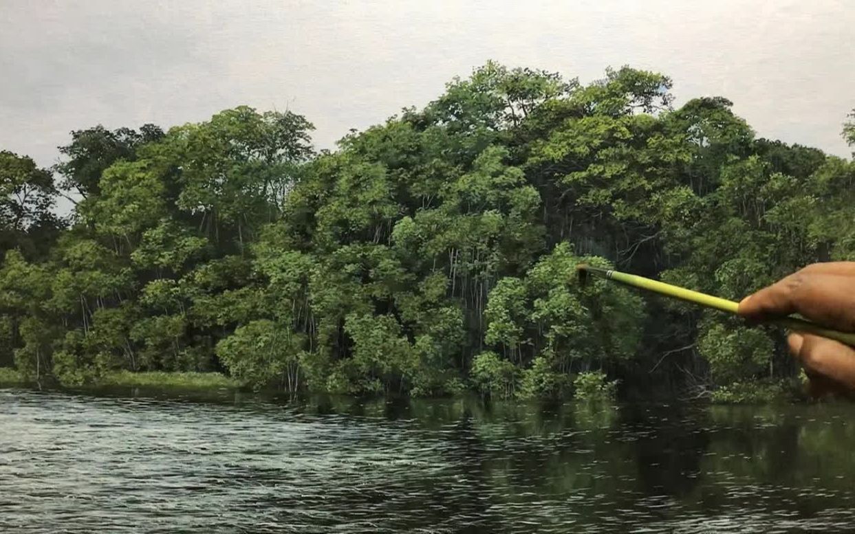 【丙烯画】【绘画教程】超写实风格红树林Painting a Beautiful Mangroves Side With Acrylic哔哩哔哩bilibili