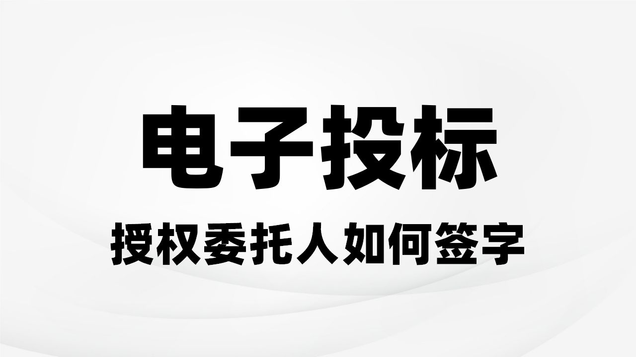 电子投标,授权委托人没有电子章怎么签字?哔哩哔哩bilibili