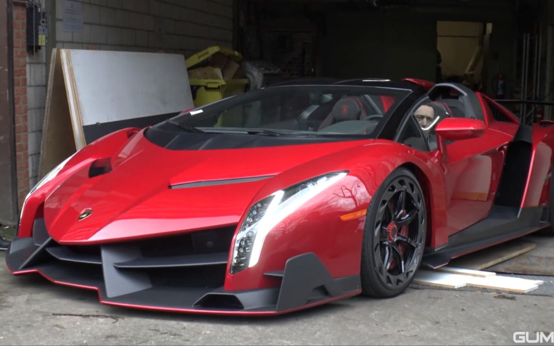 兰博基尼限量超跑毒药veneno,斗牛红原车漆敞篷版_哔哩哔哩_bilibili