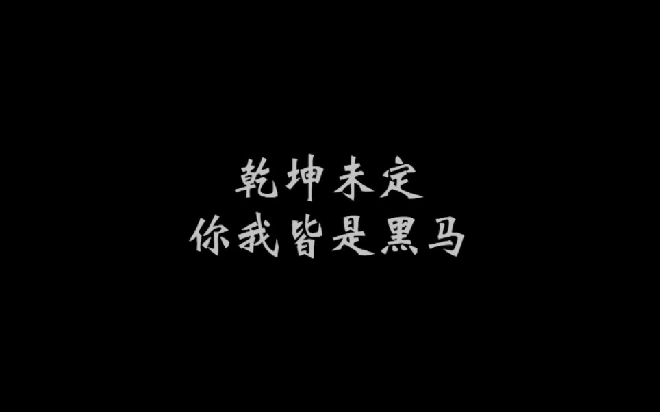 乾坤未定你我皆是黑马