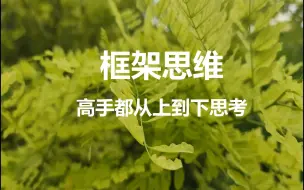 Download Video: 高手都拥有上帝视角看问题的能力,框架思维从上到下思考