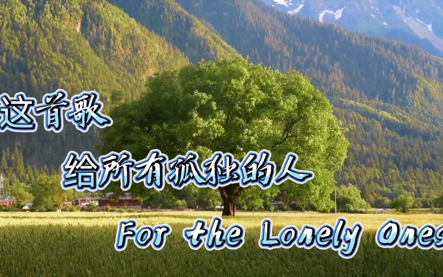 [图]所以这首歌给所有孤独的人《For the Lonely ones》