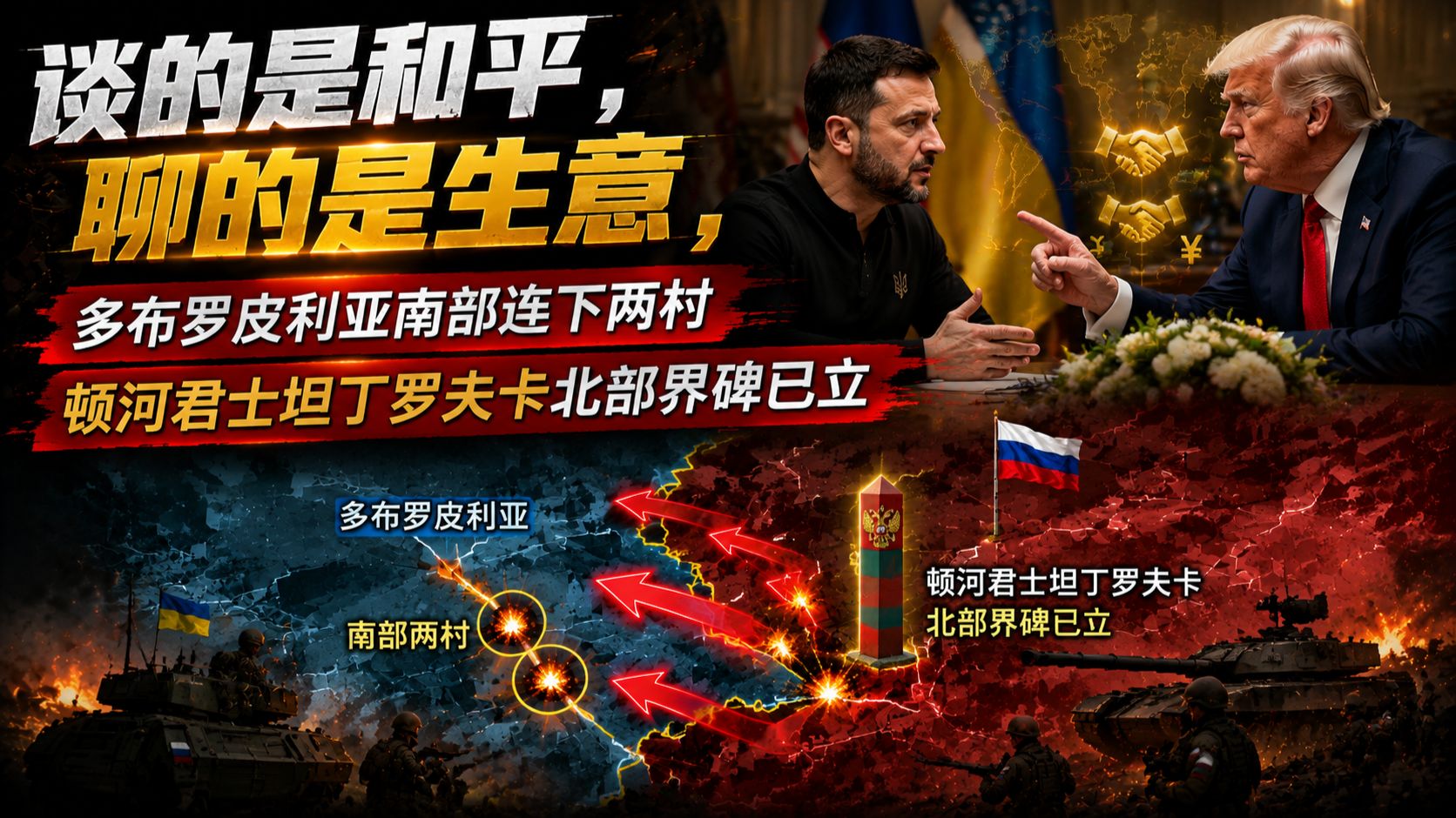 谈的是和平，聊的是生意，顿城北部界碑已立，多布罗皮利亚南部连下两村