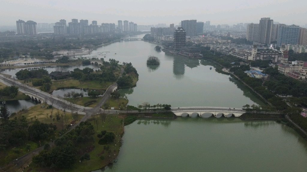 航拍眉山市远景楼哔哩哔哩bilibili