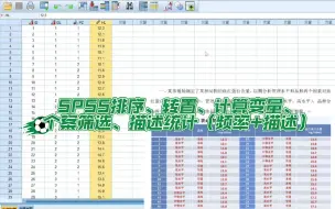 Download Video: SPSS排序、转置、计算变量、个案筛选、描述统计（频率+描述）