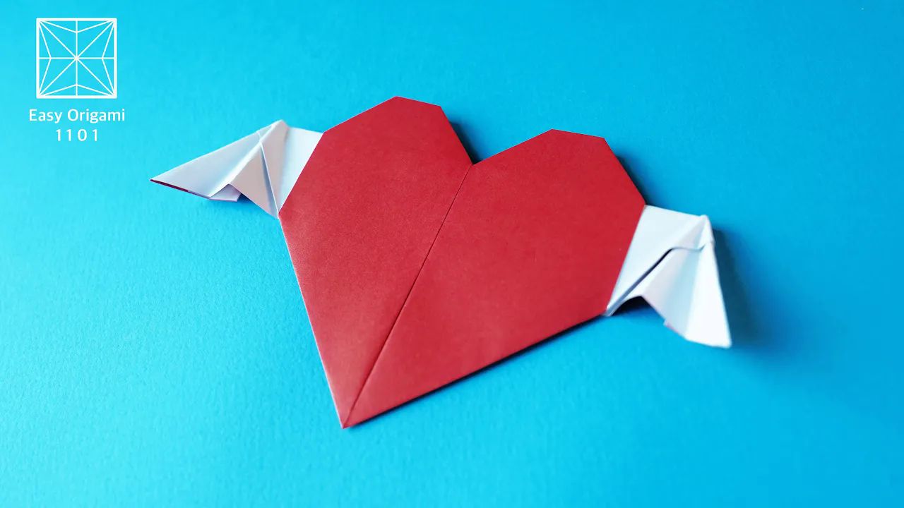 【paper crafts 1101】带翅小爱心折纸教程