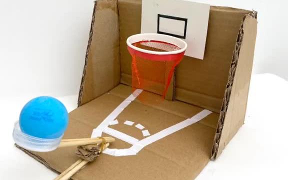 纸箱制作简易投篮机图片