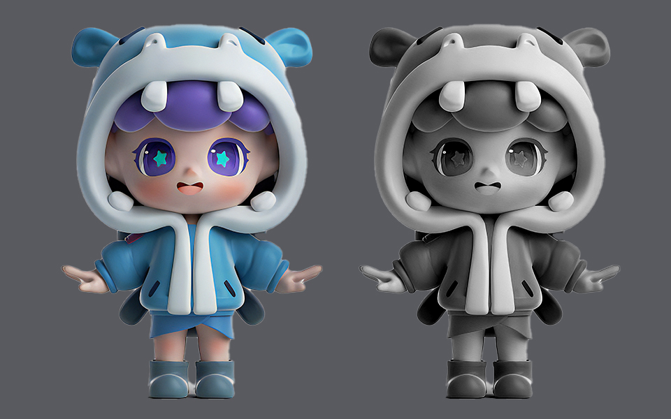 【zbrush手办雕刻】泡泡玛特手办零基础建模教程 zbrush手办雕刻