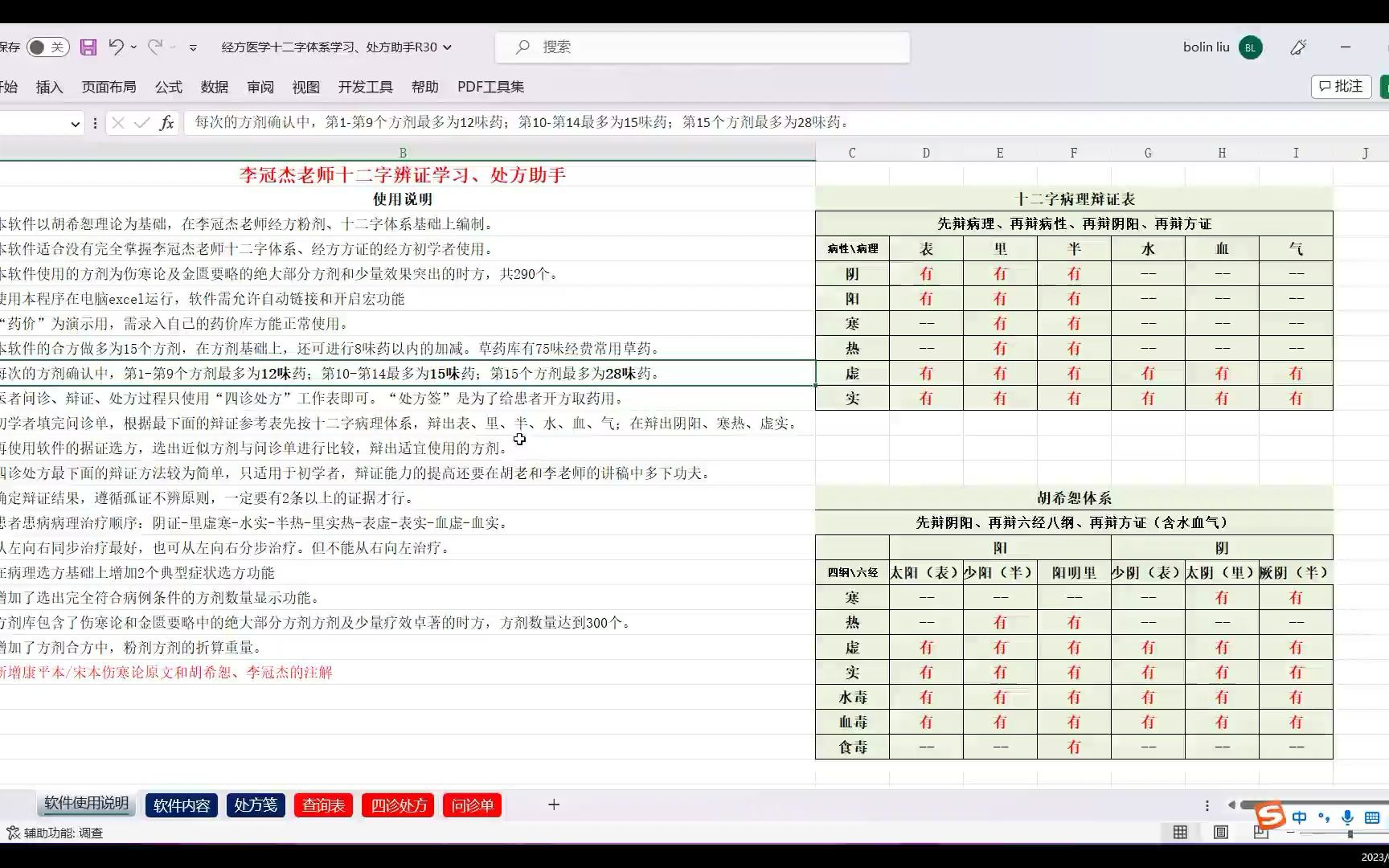 [图]伤寒论十二字辨证体系学习与处方助手说明