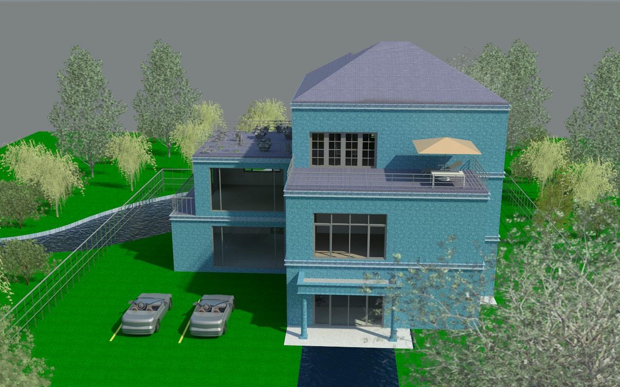 revit漫游revit三层小别墅漫游路线优化