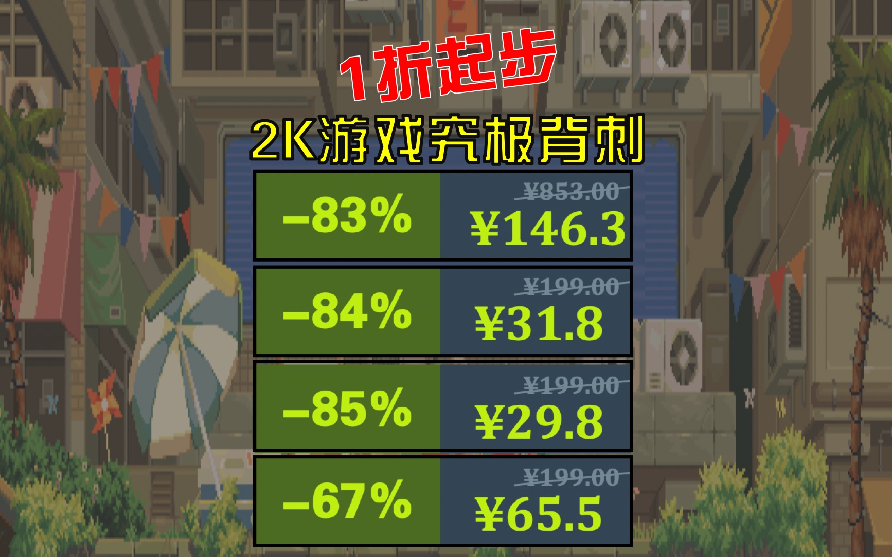 刺激!1折起步【Steam夏促盘点③】2K系列游戏折扣资讯网络游戏热门视频