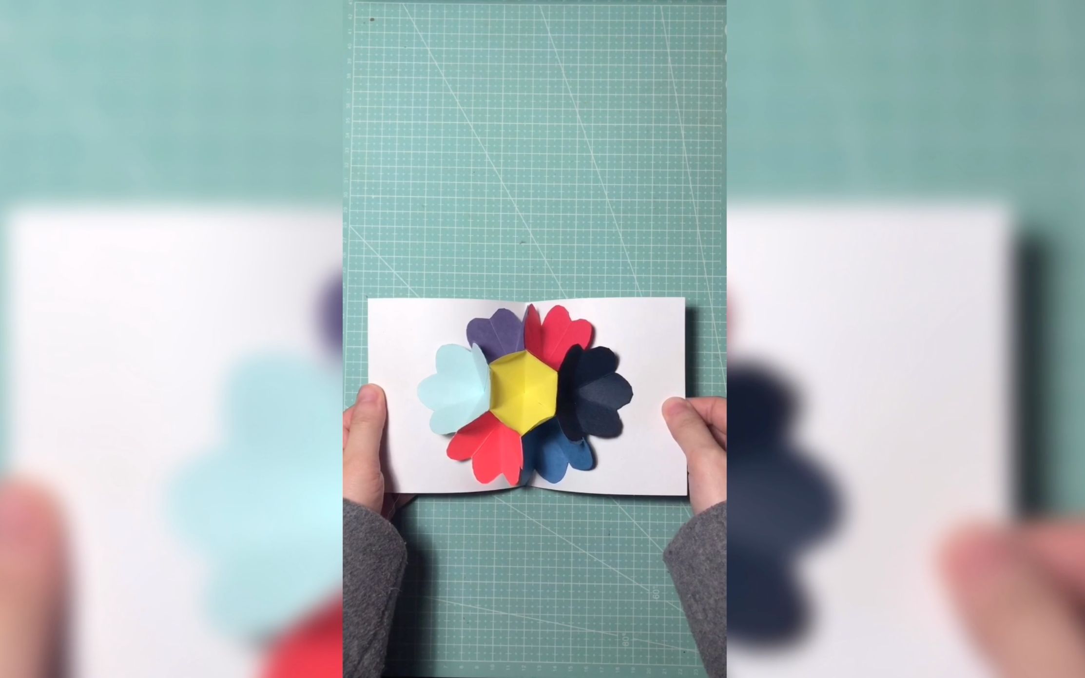 手工贺卡1分钟学会快手花朵立体贺卡喜提幼儿园手工作业