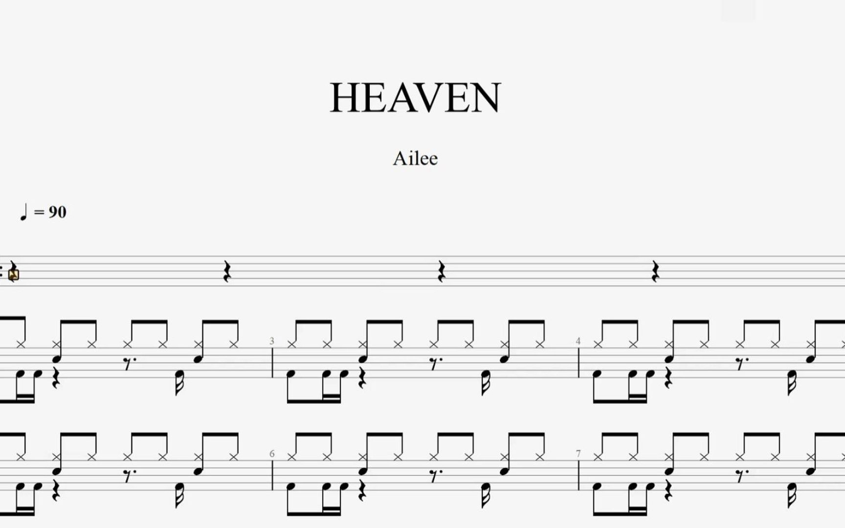 ailee《heaven》架子鼓动态鼓谱