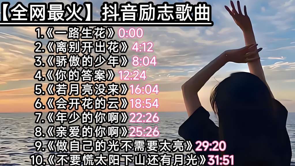 抖音热门励志歌曲｜“鲜衣怒马少年时,不负韶华行且知”！