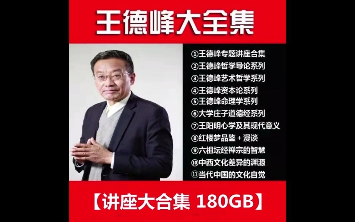 [图]【讲座合集】王德峰最新讲座视频 180GB全部讲座