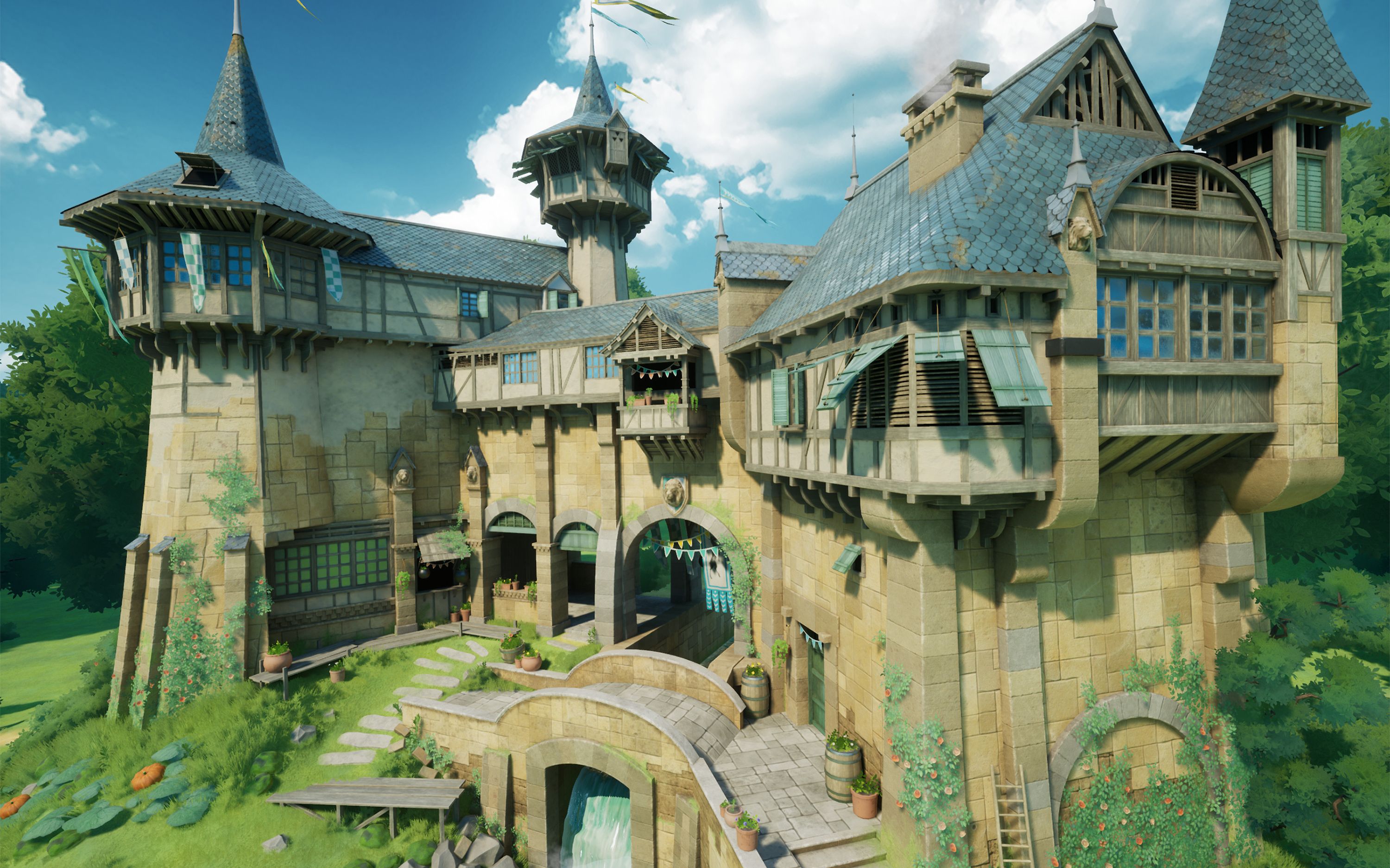 maya场景建模欧美古建筑城堡场景模型制作