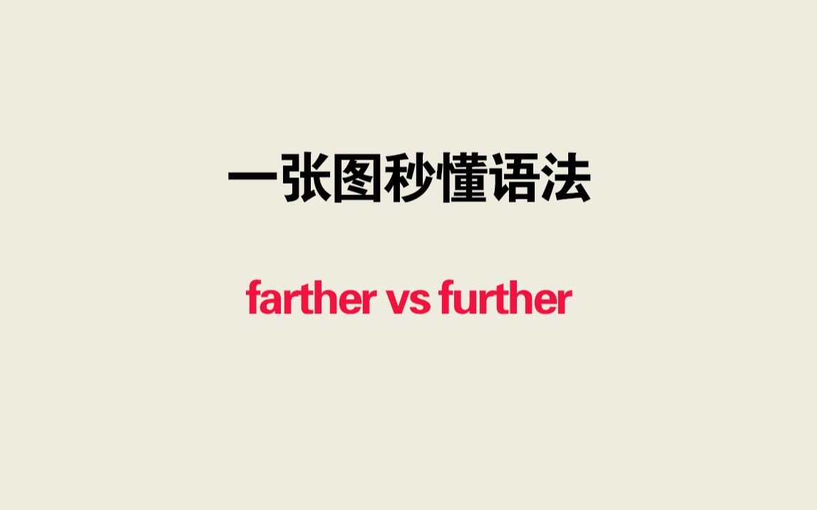 一张图秒懂语法——farther vs further哔哩哔哩bilibili