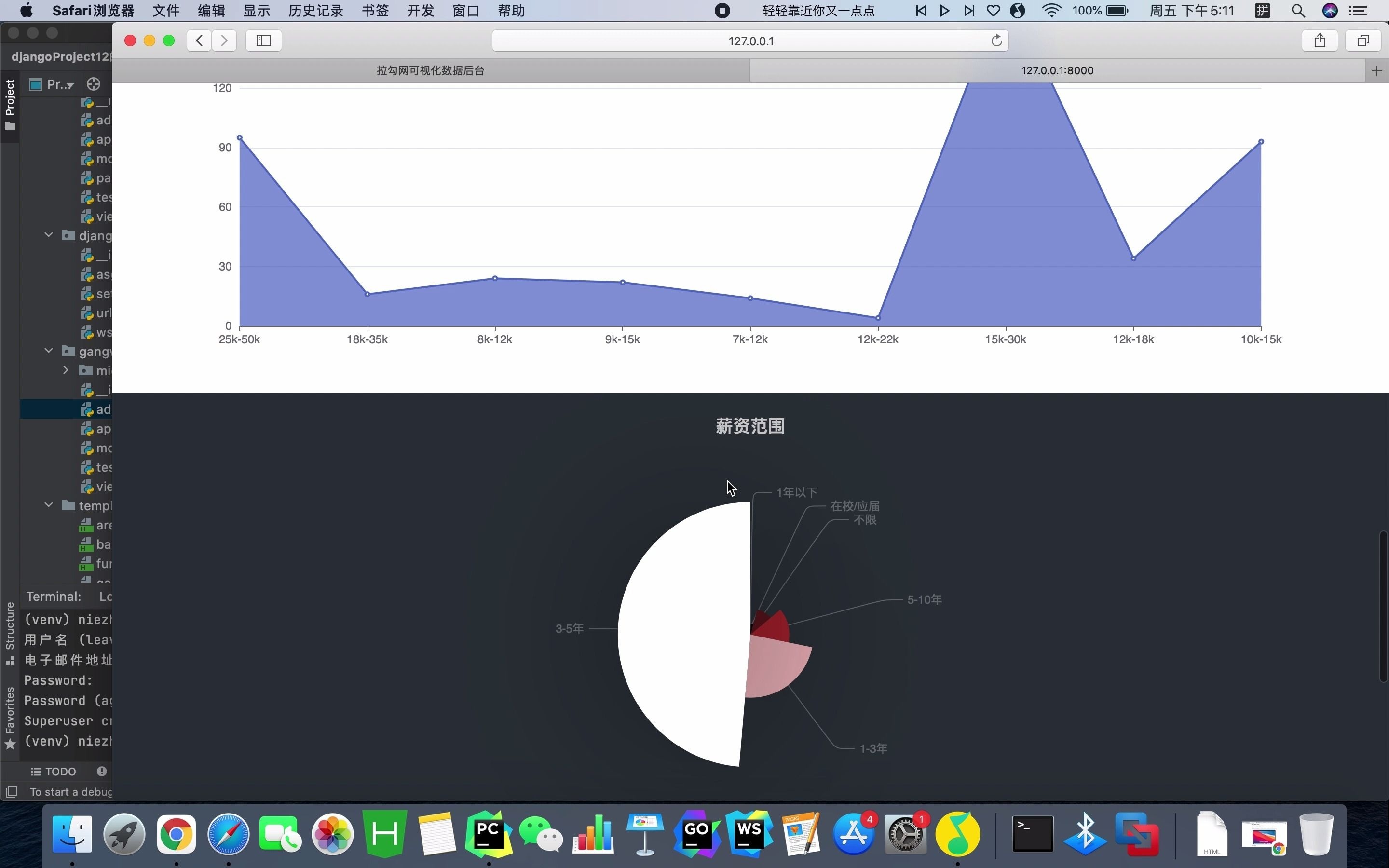 django 拉勾网爬虫可视化哔哩哔哩bilibili