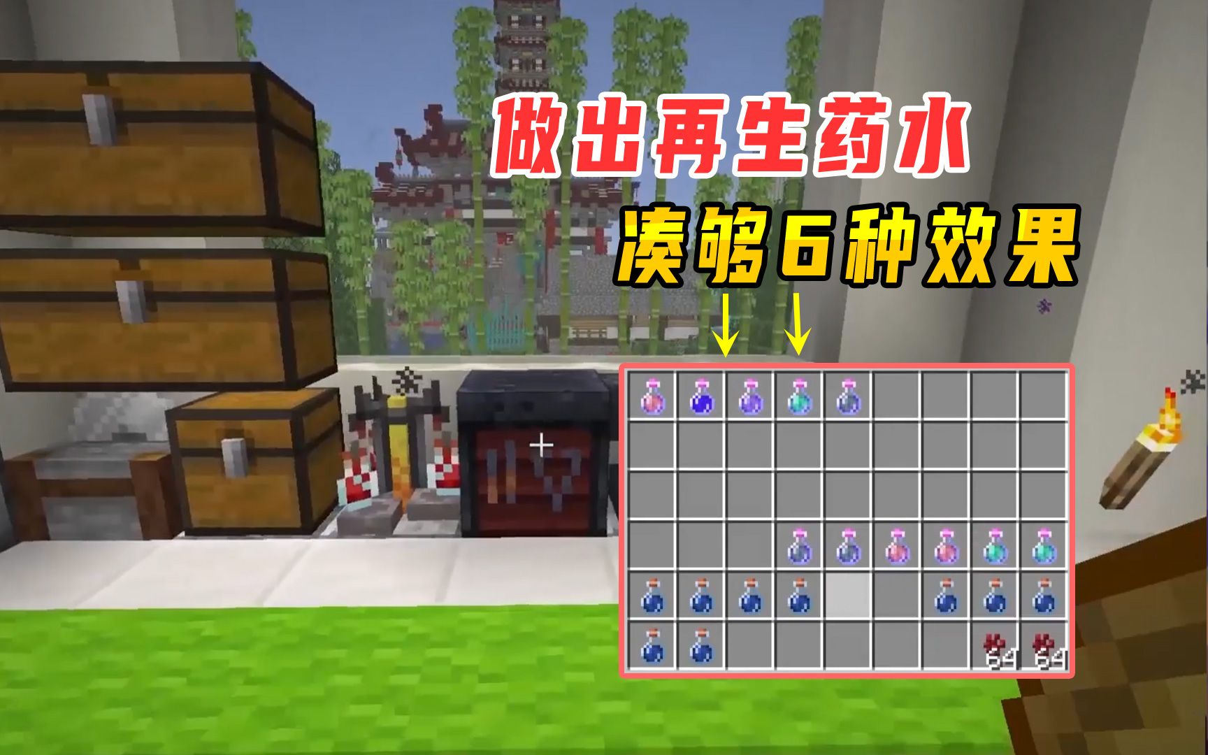 我的世界116联机484用恶魂之泪做出再生药水我凑够6种效果