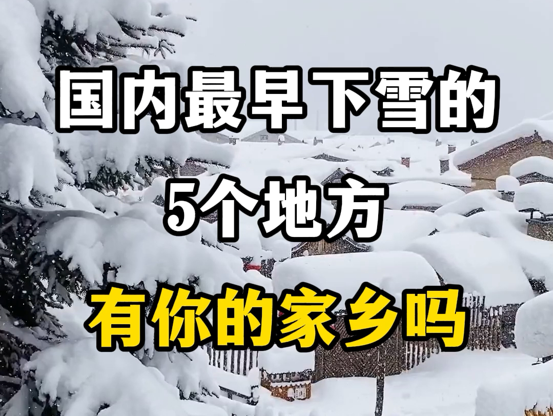 国内最早下雪的5个地方,有你的家乡吗?你那里开始下雪了吗?#一场大雪美如画 #国内最早下雪的地方 #你的城市下雪了吗 #一夜之间这座城市就冷了哔哩...