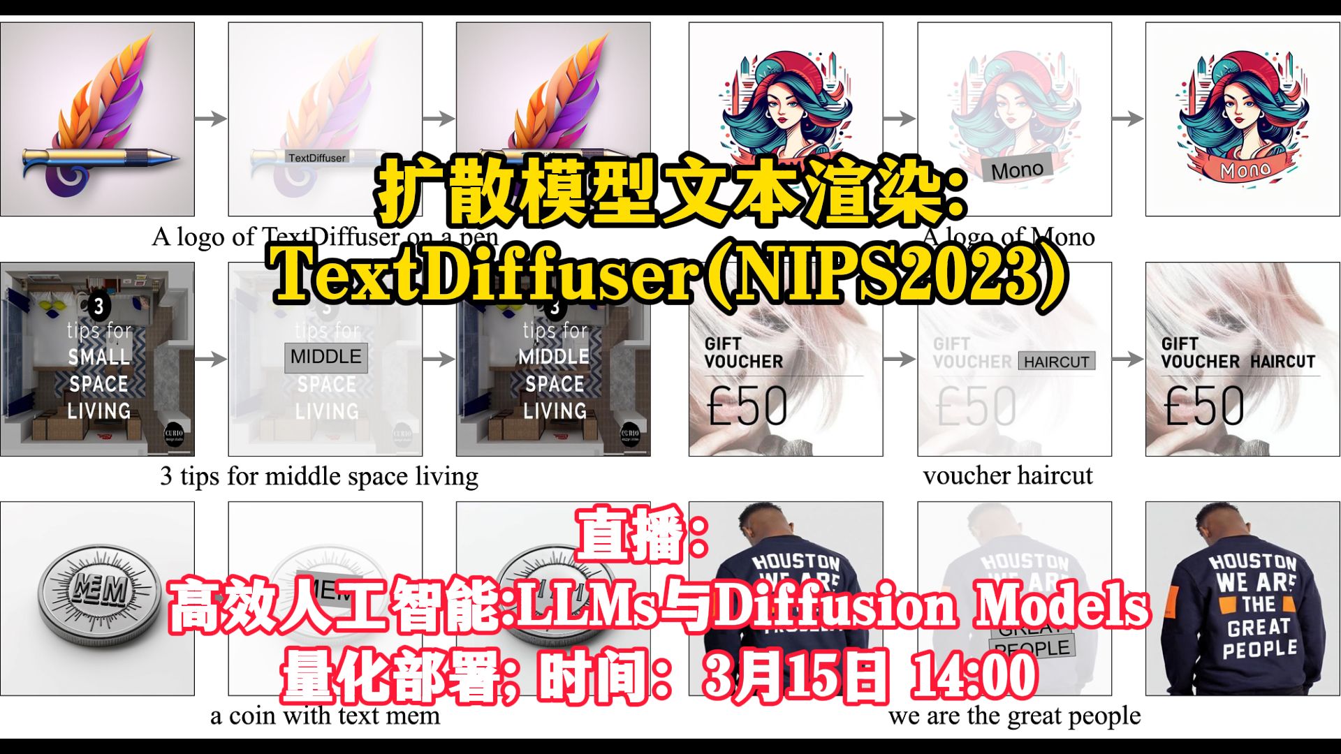 扩散模型文本渲染:TextDiffuser(NIPS2023)哔哩哔哩bilibili