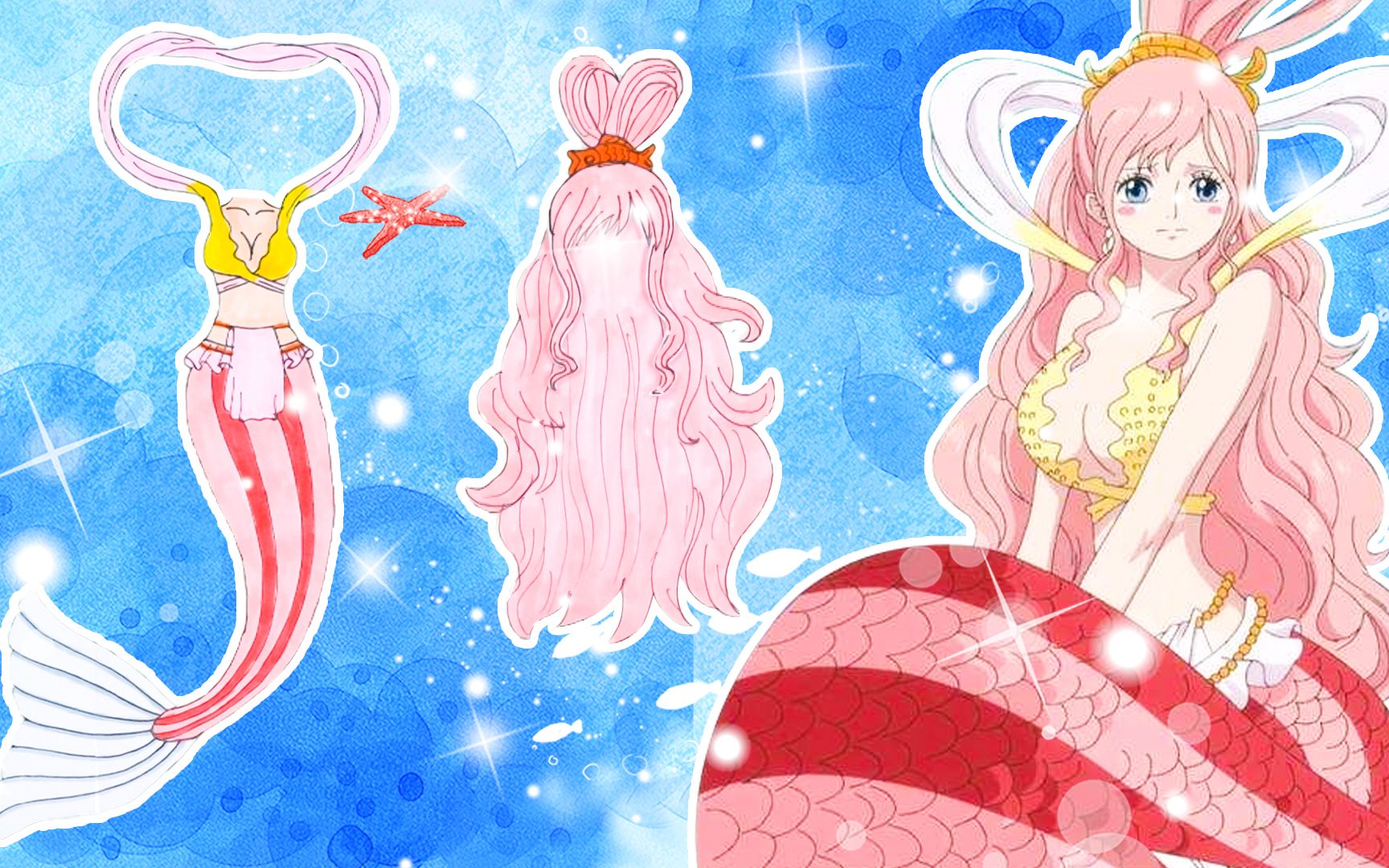 手工纸娃娃玩具:纸娃娃装扮,海贼王人鱼公主白星装扮