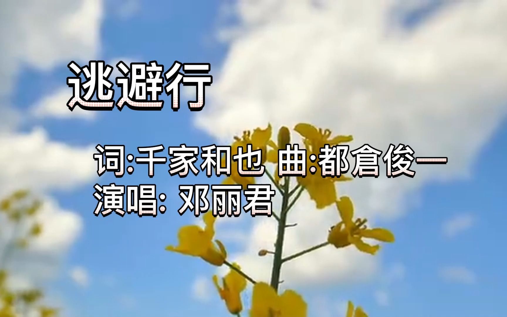 邓丽君经典歌曲《逃避行》