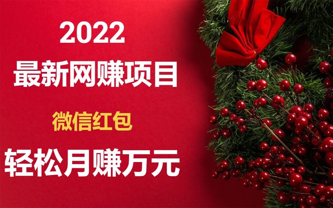 2022网赚,新手网上赚钱项目!国内很火的微信红包赚钱项目,轻松月赚万元哔哩哔哩bilibili