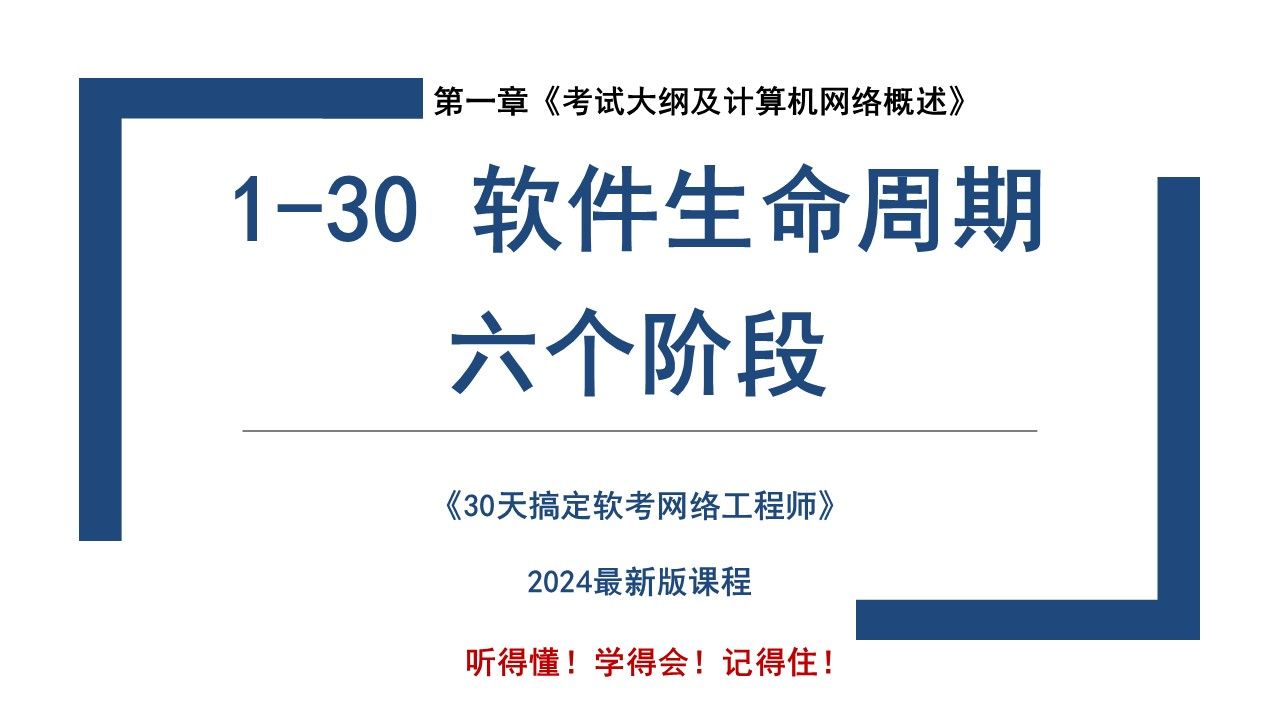 130 《软件生命周期的6个阶段》软考 网络工程师哔哩哔哩bilibili