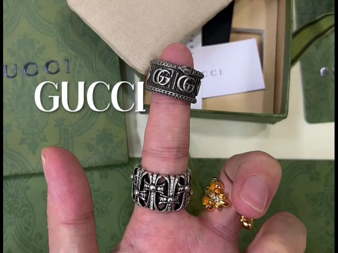男士奢潮配色分享gucci925银戒指测评讲解