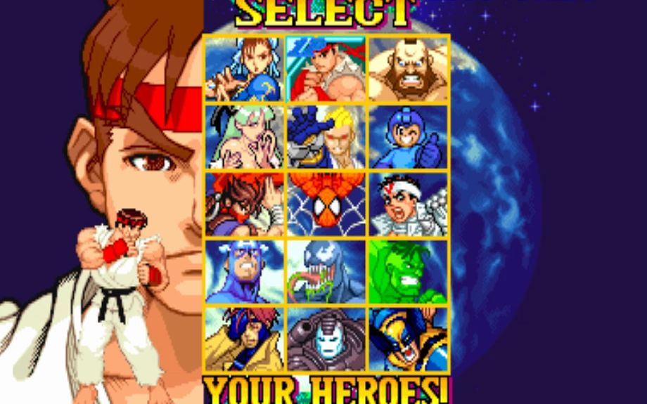 街机 漫画英雄对卡普空:超级英雄的碰撞(亚洲版980123)(格斗对打)(锁