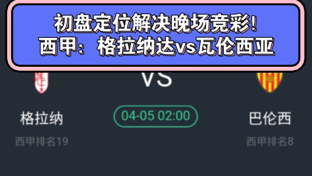 手把手教你用初盘解析晚场竞彩!还不关注这个宝藏博主?西甲:格拉纳达vs瓦伦西亚——初指定位法!哔哩哔哩bilibili