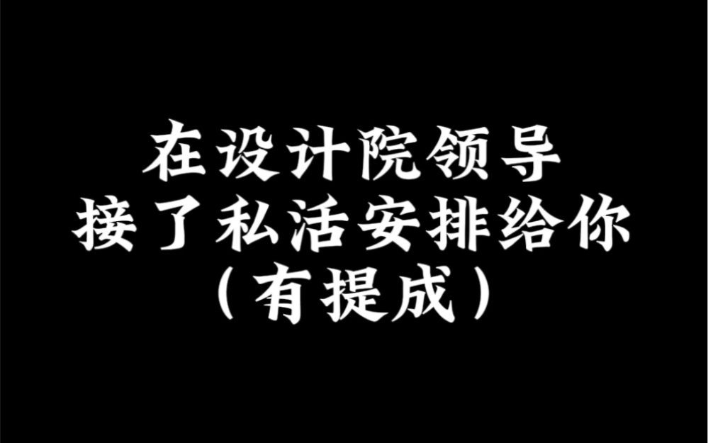 在设计院领导接了私活安排给你,不同人如何应对!哔哩哔哩bilibili