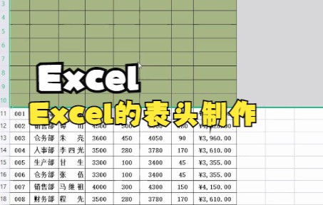 【Excel技巧]】今天教你在Excel中制作工资表头哔哩哔哩bilibili