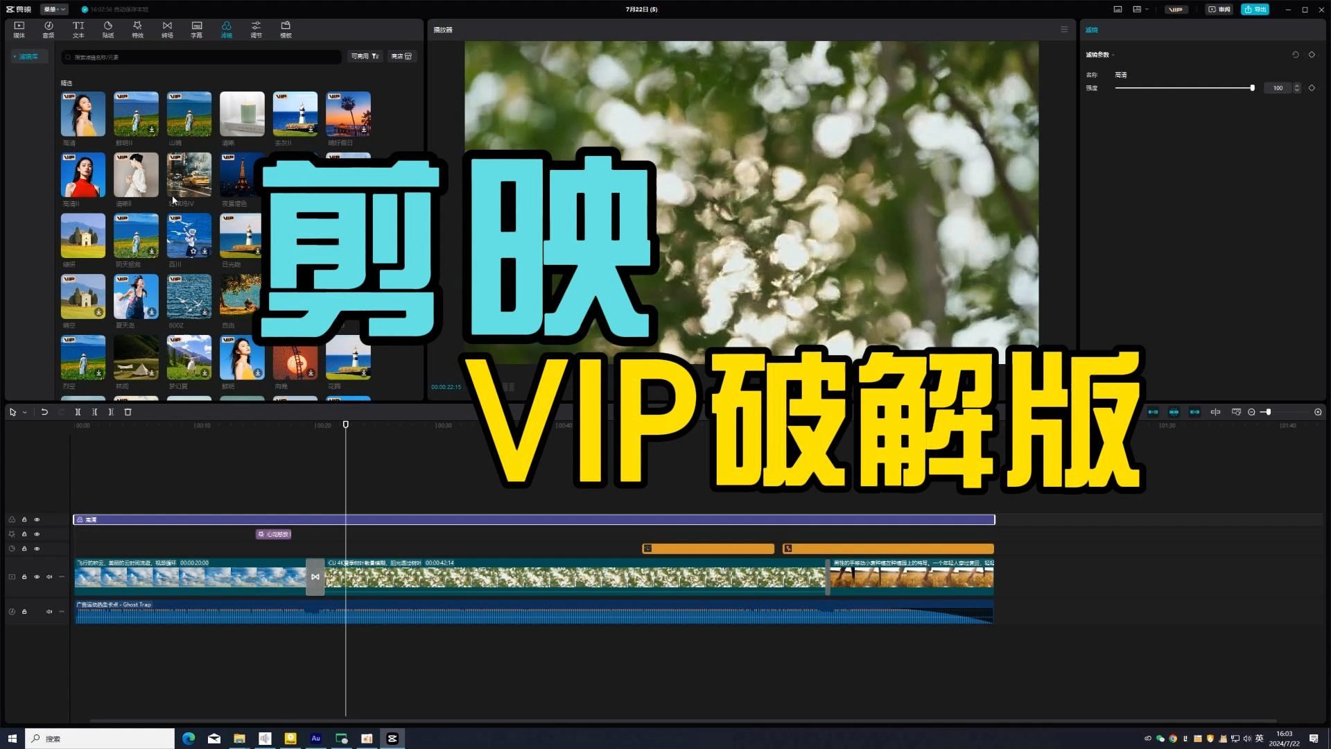 剪映VIP破解版,最新6.0.1绿色版,安装即可使用,VIP全免费.哔哩哔哩bilibili