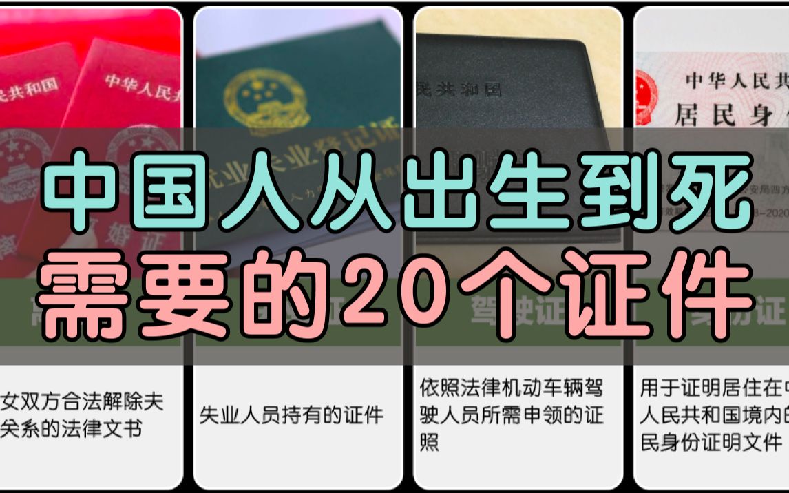 [图]中国人从出生到死需要的20个证件