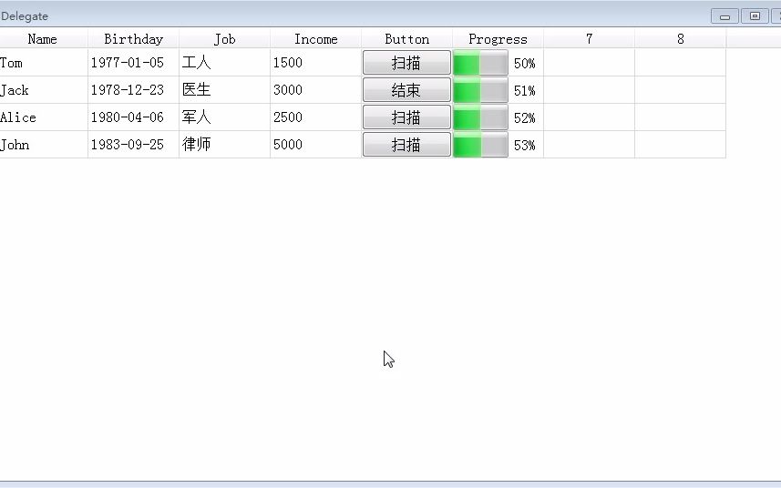 QTableView委托代理模式示例哔哩哔哩bilibili