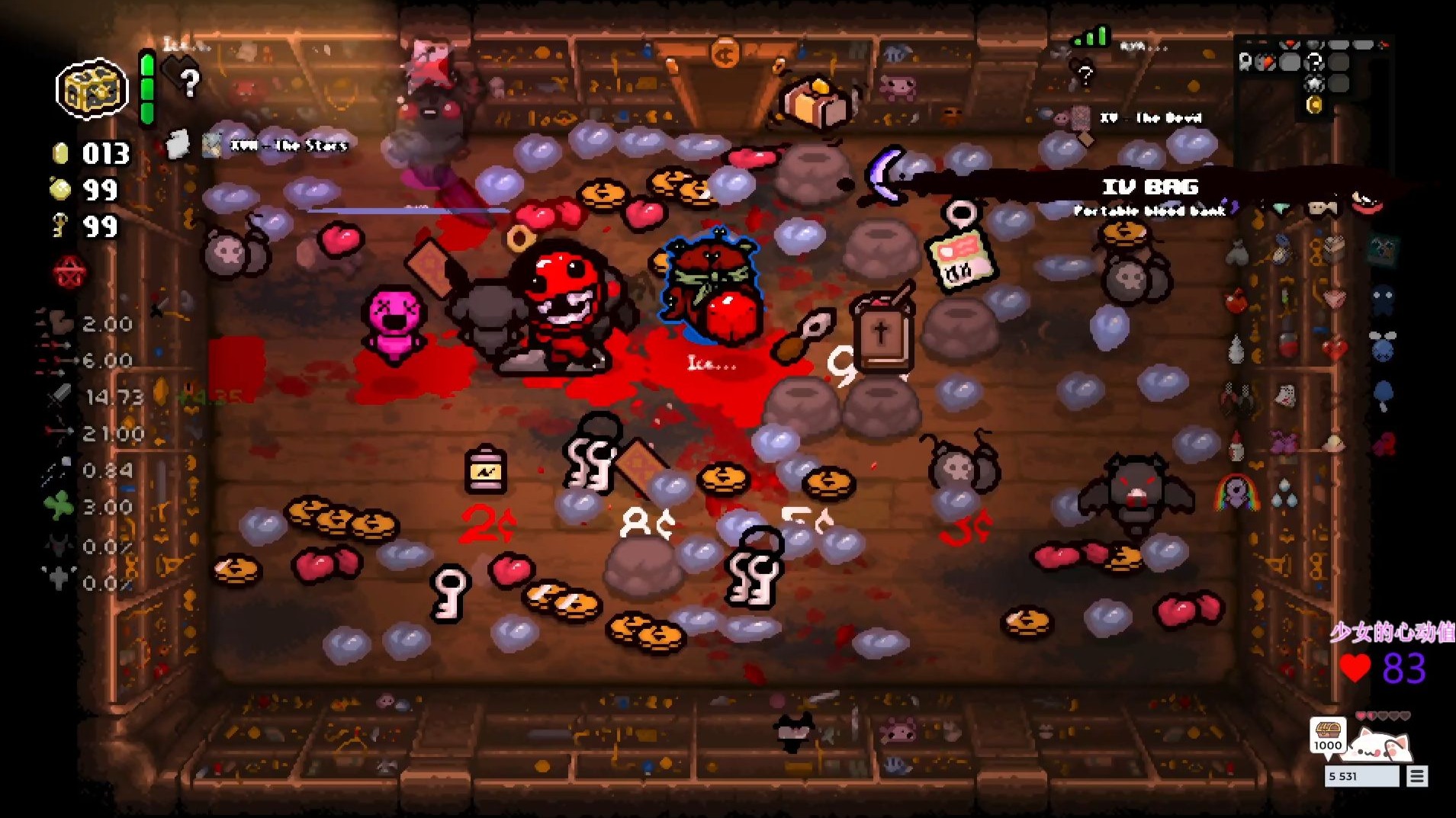 [以撒的结合:忏悔  双人联机]这就是卖血袋的强大!