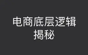 下载视频: 电商底层逻辑揭秘