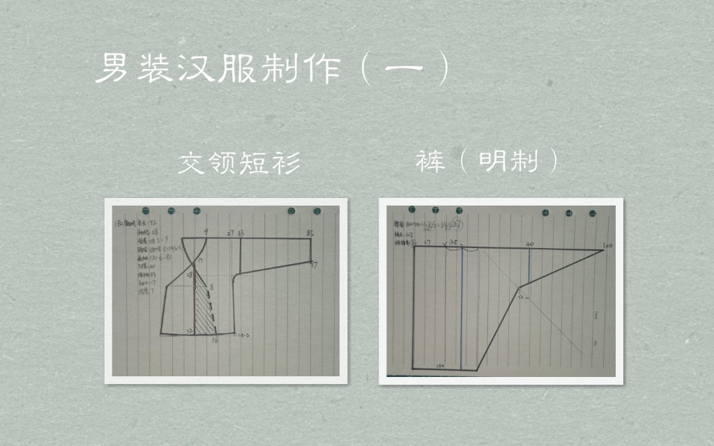 男装汉服制作教程(一)交领短衫 袴(明制)的介绍,制版及排料