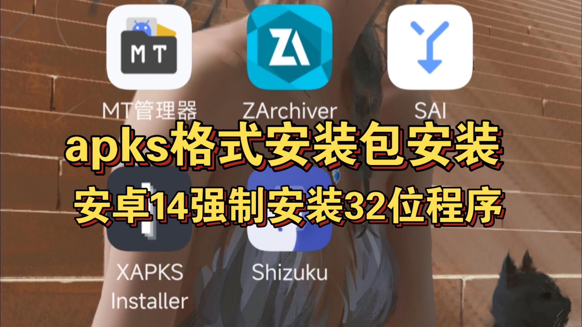 apks安装包安装!使用Shizuku 安装apk/apks/xapk,在安卓14上强制安装32位应用程序及游戏!哔哩哔哩bilibili