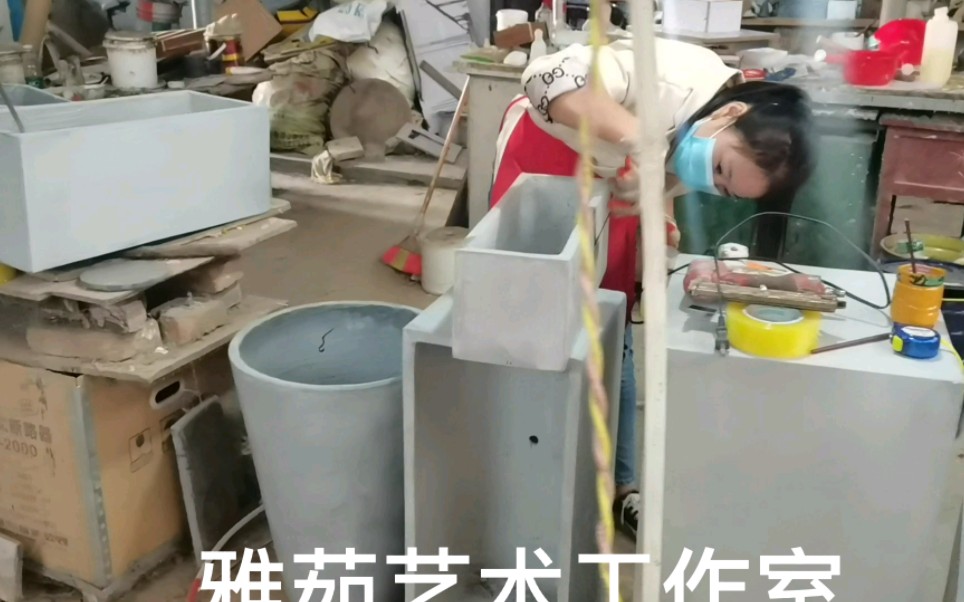 混泥土镁泥水泥玻璃钢花盆模具批量生产哔哩哔哩bilibili