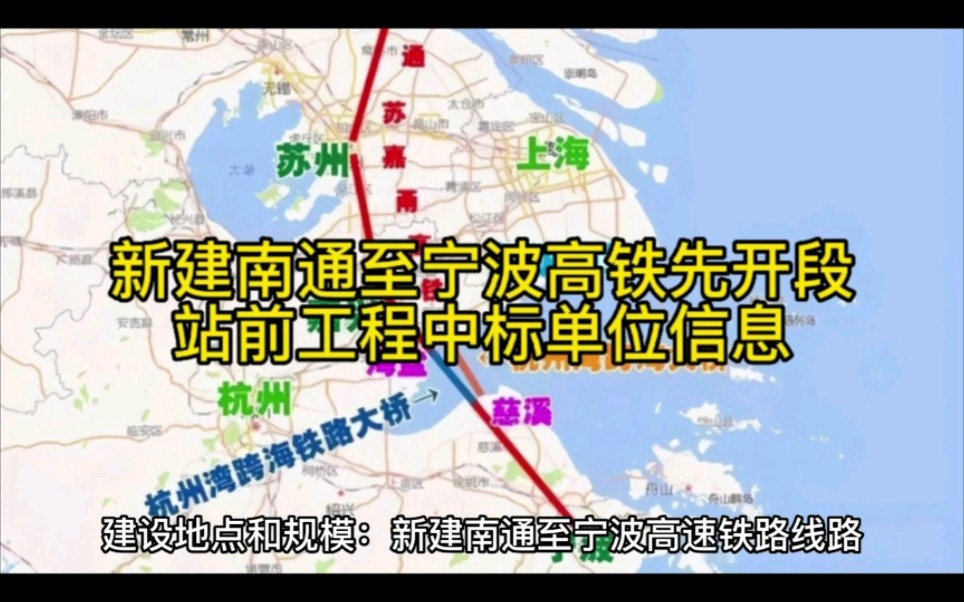 新建南通至宁波高铁先开段站前工程中标单位信息