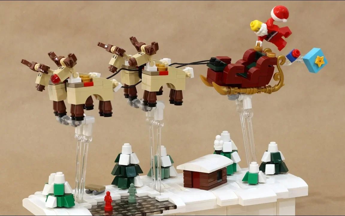 乐高mocjk大神的飞行中的圣诞老人
