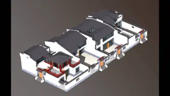 北方四合院建筑带效果图