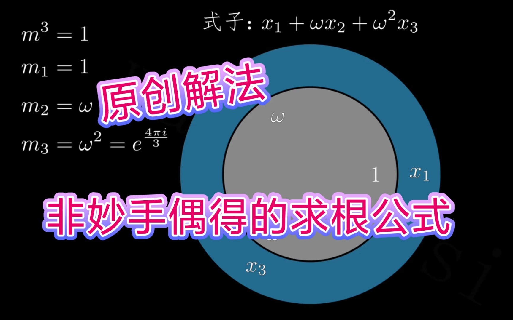 [图]【破解对称性】直观可视的1-4次方程解法，用对称性解方程，一元n次方程的规律和本质【manim】【群论】【对称性】